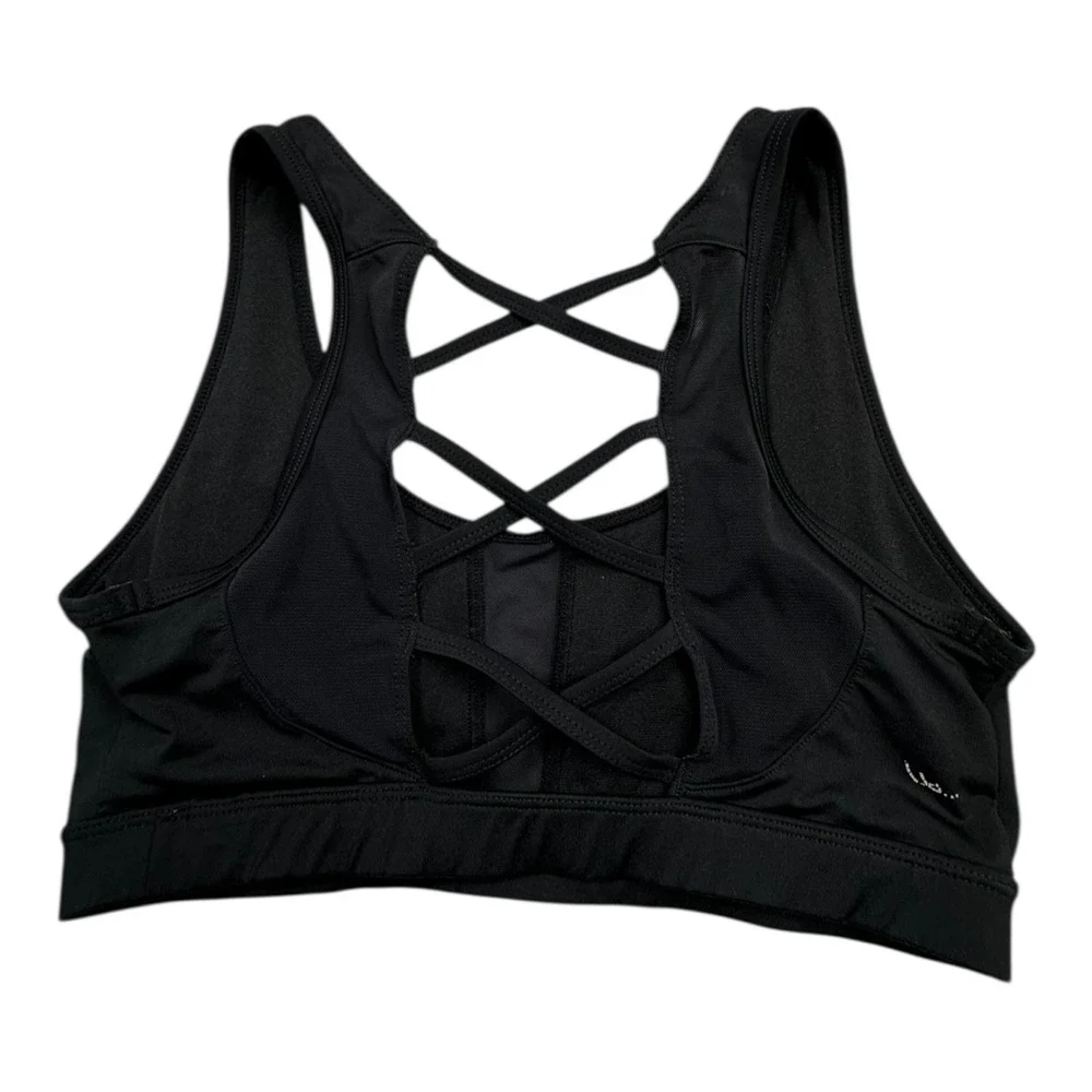 Black Crisscross‎ Back Sports Bra XS Athletic Workout Gym Fitness Activewear